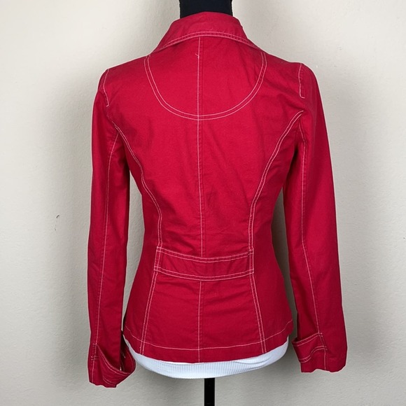 **SOLD**3/$15! SO bright red slim fitting blazer women's S - Picture 5 of 10